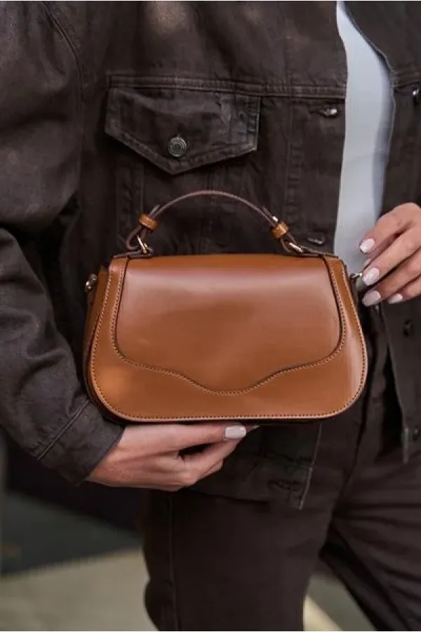 Sac à bandoulière avec housse et poignée, beige