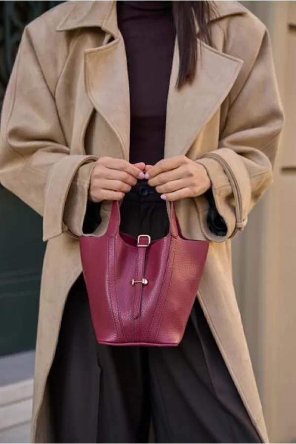 Sac panier avec accessoire de verrouillage, rouge bordeaux