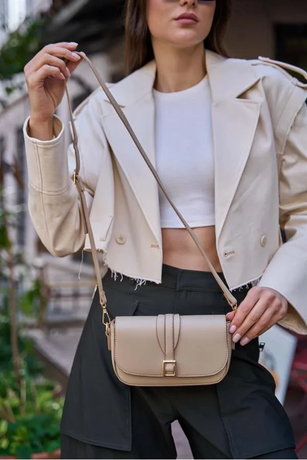 Sac bandoulière à boucle Alina pour femme - Vison