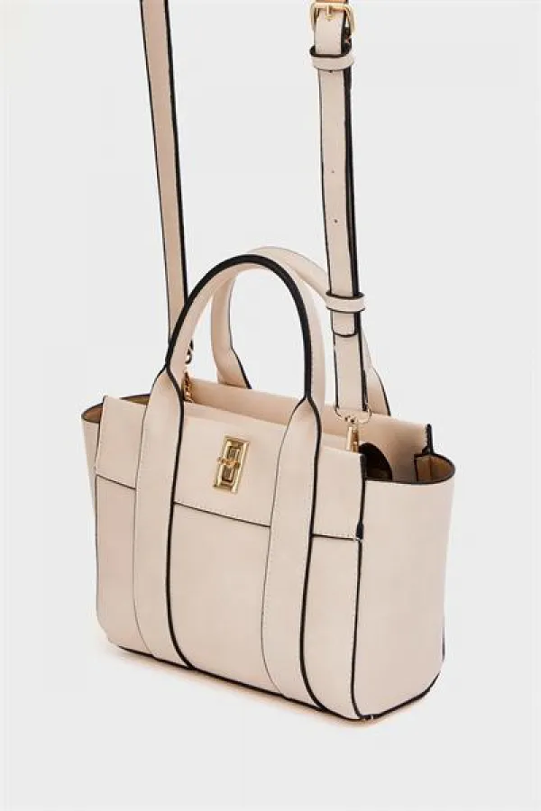 Mini sac fourre-tout à main et à bandoulière crème Mini sac fourre-tout à main et à bandoulière crème