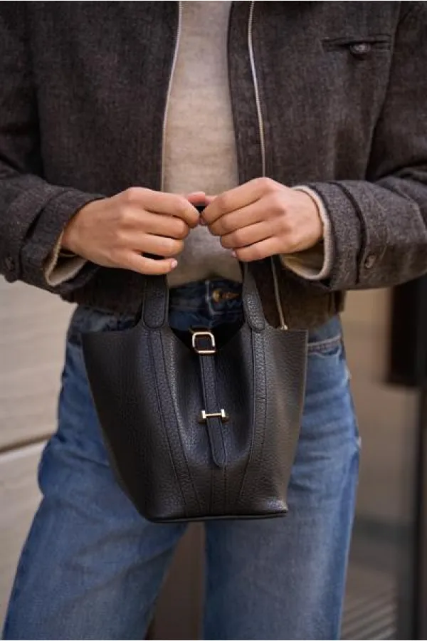 Sac panier avec accessoire de verrouillage noir
