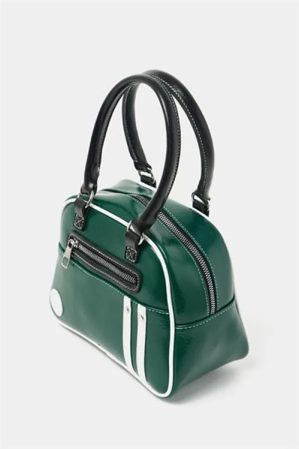 Sac à main et à bandoulière rétro de bowling vert