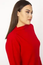 Kadın Kırmızı Dik Yakalı Bluz 65N29469