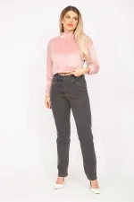 Kadın Antrasit 5 Cep Likralı Kot Pantolon 65N35291