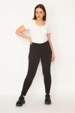 Kadın Büyük Beden Siyah Tayt Pantolon 65N38032