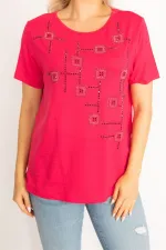 Kadın Fujya Taş Detaylı Bluz 65N34525