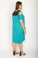 Kadın Fujya Büyük Beden Roba Ve Cep File Detaylı Viskon Elbise 65N35698