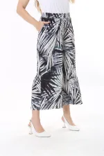 Kadın Büyük Beden Renkli Beli Lastikli Yan Cepli Desenli Pantolon 65N37842