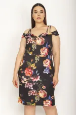 KADIN RENKLİ YAKA DETAYLI ASKILI ELBİSE