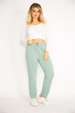 Kadın Yeşil Bel Lastikli Eşofman Alt 65N34883