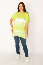 Kadın Yeşil Batik Desenli Rahat Kesim Tunik 65N34204