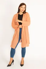 Kadın Oranj Salaş Yaka Hırka 65N34778