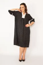 Kadın Renkli Dantel Detaylı Dokuma Viskon Kumaş Elbise 65N33210