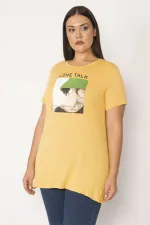 Kadın Sarı Dijital Baskılı Bluz 65N28858