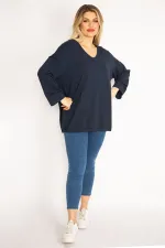 Kadın Siyah Yün Viskon Kumaş Lak Baskılı Bluz 65N35057