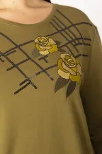 Kadın Haki Nakış Ve Payet Detaylı Uzun Kollu Elbise 65N28729