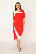 KADIN RENK KOMBİNLİ ELBİSE