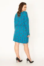 KADIN YEŞİL BELİ LASTİK VE CEP DETAYLI ELBİSE