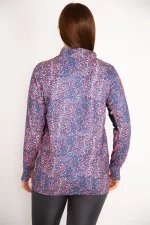 Women's Colorful Front Placket Zippered Underarm Tulle Detailed Sports Sweatshirt 65N34944