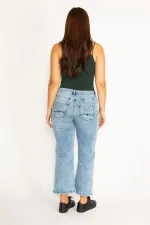 Kadın Mavi Likralı 5 Cep Kot Pantolon 65N34537