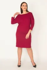 KADIN FUJYA SIRTI V KAPRİ KOLLU ELBİSE