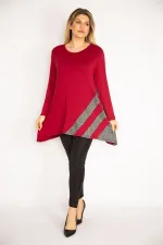 Kadın Bordo Sim Detaylı Tunik 65N35186