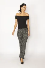 PANTALON DE MATERNITÉ LARGE NOIR POUR FEMME AVEC CEINTURE COURTE