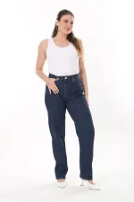 Kadın Büyük Beden Lacivert 5 Cepli Kot Pantolon 65N37848