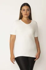 Kadın Kemik V Yakalı Ön Baskılı Bluz 65N28390