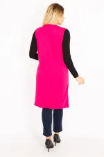 Kadın Fujya Ön Düğmeli Uzun Yelek 65N35012