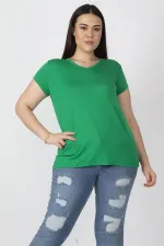 Women's White V-Neck Viscose Blouse 65N22538