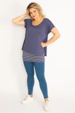 Kadın Indigo Iç Atletli Düşük Kollu Tunik 26N29660