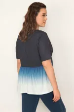 Batik Desenli V Yakalı Bluz