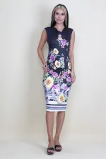 V-NECKED FLORAL PATTERNED DRESS