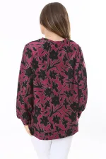 Kadın Büyük Beden Renkli Desenli Sweatshirt 65N37809