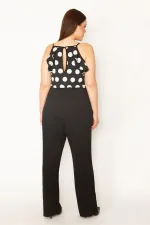 COMBINAISON ROBE NOIRE POUR FEMME, COL EN V, BRETELLES, MANCHES À VOLANTS, CEINTURE À LA TAILLE