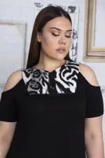 Kadın Gri Omuz Dekolteli Roba Garnili Elbise 65N25800