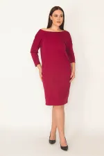 KADIN FUJYA SIRTI V KAPRİ KOLLU ELBİSE