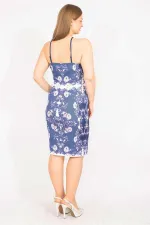 Kadın Renkli Büyük Beden Askı Boyu Ayarlı Elbise 65N35679