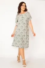 Kadın Bebe Mavisi Dokuma Viskon Kumaş Ön Pat Düğmeli Beli Kuşaklı Elbise 65N33614