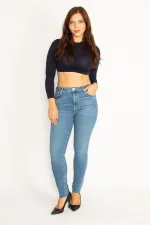 Kadın Mavi 5 Cep Skinny Jean Pantolon 65N34896
