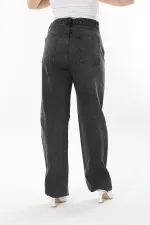 Kadın Büyük Beden Antrasit Yüksek Bel 5 Cepli Kot Pantolon 65N37745