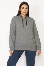 Women's Smoked Inside Raised 3 Thread Kangaroo Pocket Hooded Sweatshirt 65N29644