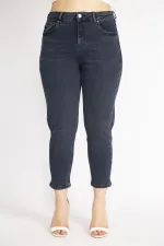 Kadın Lacivert Büyük Beden 5 Cepli Kot Pantolon