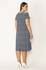 Kadın Lacivert Dantel Detaylı Viskon Elbise 65N28958
