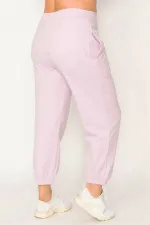 Kadın Gri Pamuklu Kumaş İçi Şardon Paça Ve Bel Lastikli Cep Detaylı Eşofman Alt  65N30436