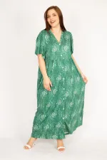 Kadın Siyah Büyük Beden Ön Boy Düğmeli Cepli Uzun Elbise