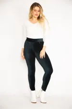 Kadın Siyah Büyük Beden Şalvar Kesim Kapri