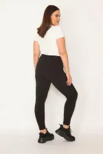 Kadın Büyük Beden Siyah Tayt Pantolon 65N38032