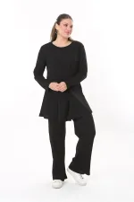 Kadın Büyük Beden Siyah Bluz Pantolon Takım 65N37701